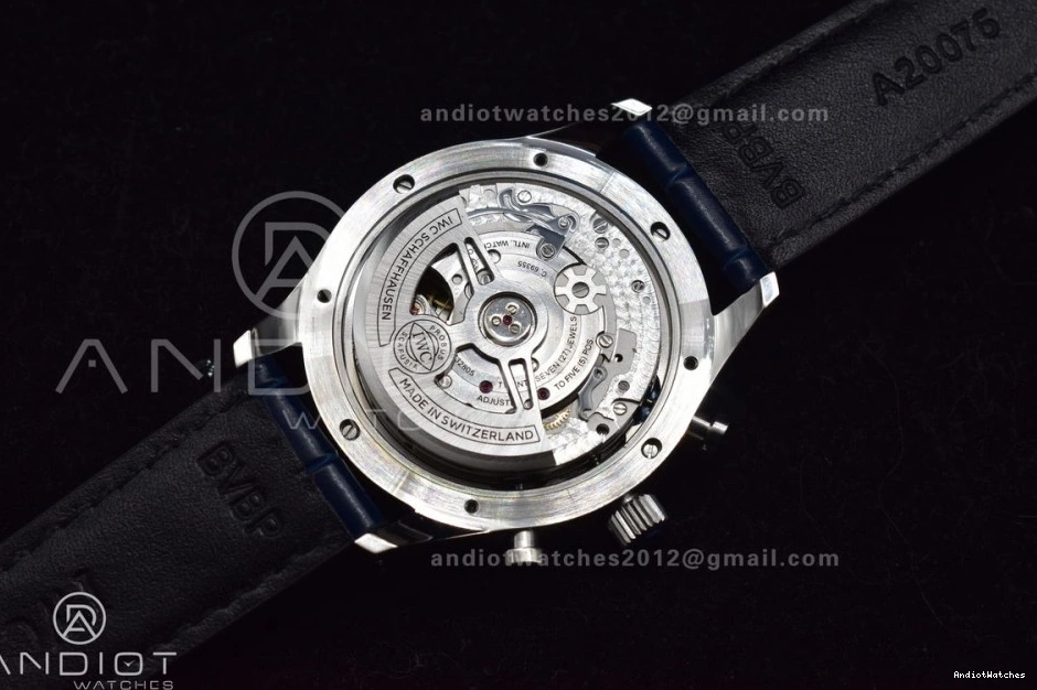A Dial Chrono Blue Strap ZF Blue on Best 1:1 Portuguese Edition 1019 White SmartChoice Leather IW371620 0406